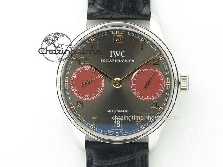 MIROTIME 0414 Portuguese IW371415 ZF 1:1 Best Edition RG Black dial On Brown Leather Strap A Modern 7286